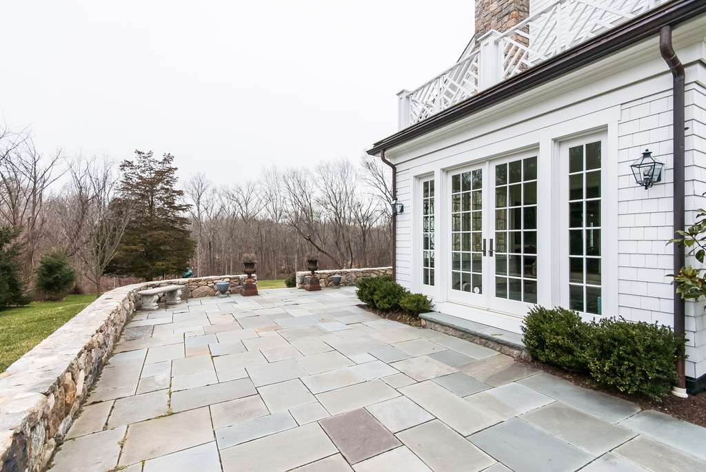 Terrace off the sunroom, lovely for summertime entertaining.