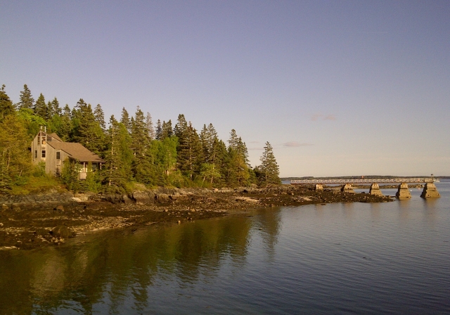 Looking back at the house from across the cove.