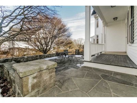 Great stone terrace and pool area.  Pool is "as is", but there is huge potential!