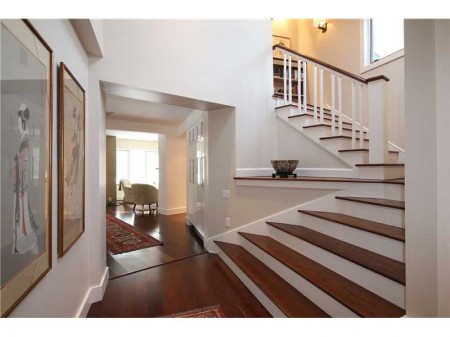 Stairs leading to the Master Wing.  Dressing rooms, enormous bath and private study allow someone total privacy from the rest of the house. 