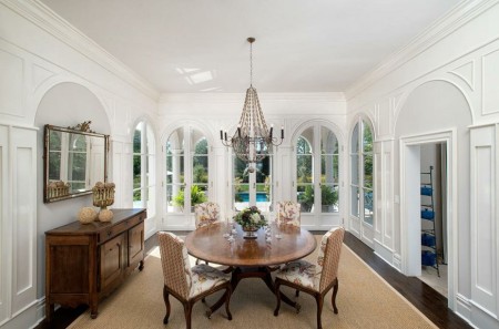 perfectly proportioned dining room with stunning doors and windows from Tessler. Quality shines bright.